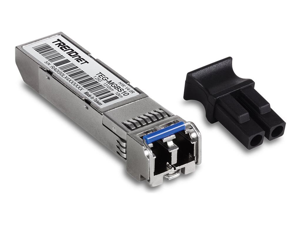 TRENDnet SFP to RJ45 Mini-GBIC Single-Mode LC Module; TEG-MGBS10; For Single Mode Fiber; Distances up to 10km (6.2