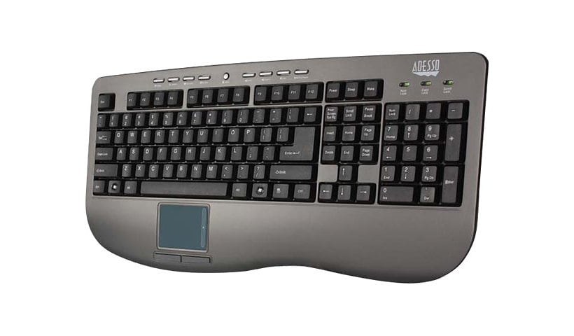 Adesso Win-Touch with Glidepoint Touchpad - keyboard - black, dark gray