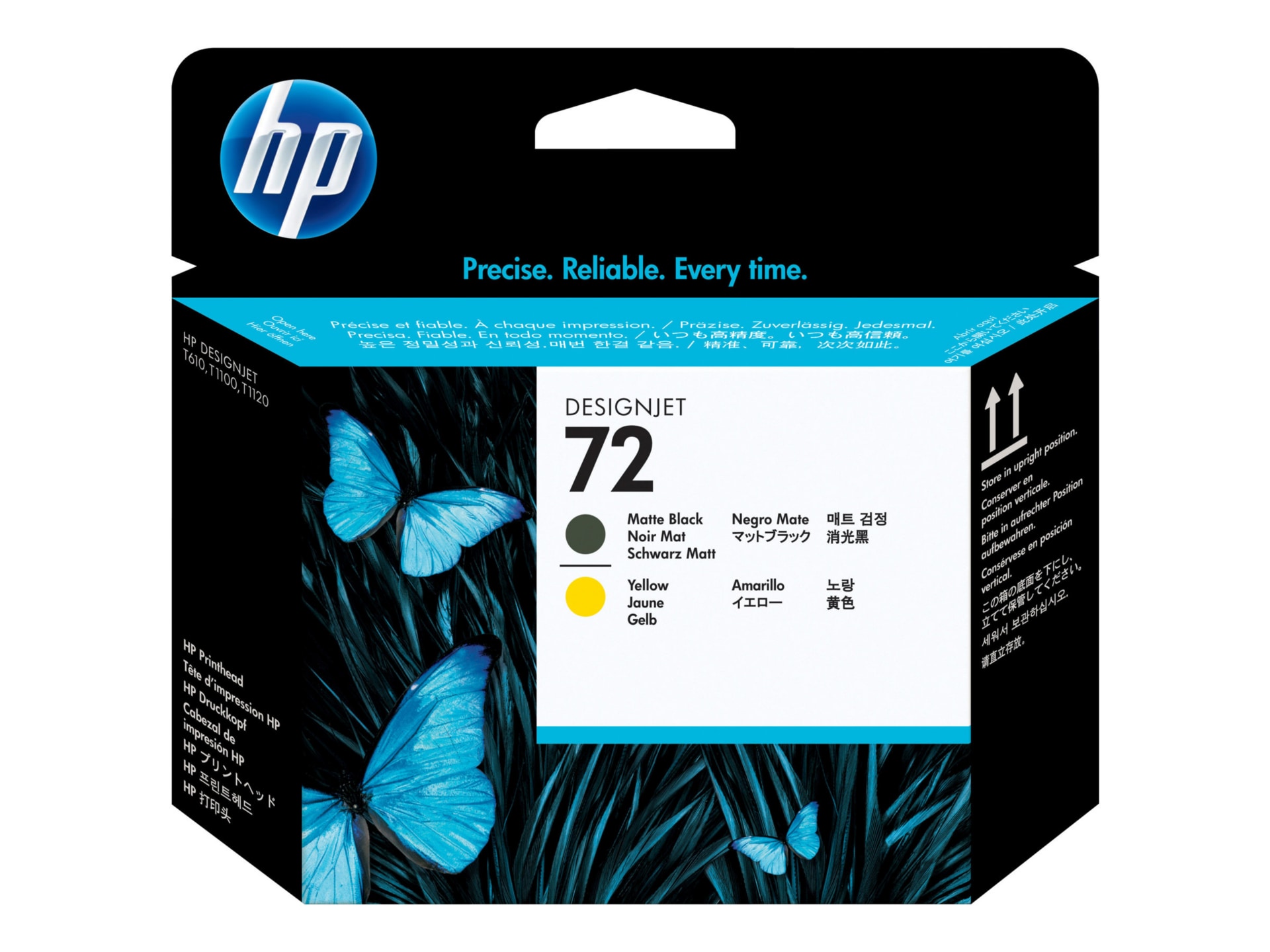 HP 72 (C9384A) Original Inkjet Printhead - Single Pack - Matte Black, Yellow - 1 Each
