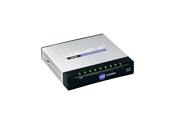 Cisco SLM2008 8-port Gigabit Smart Switch - PD/AC power

