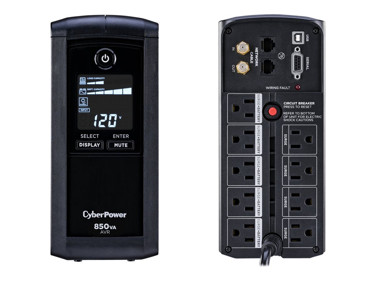 Thumbnail 5 of 7 for CyberPower Intelligent LCD CP850AVRLCD - UPS - 510 Watt - 850 VA