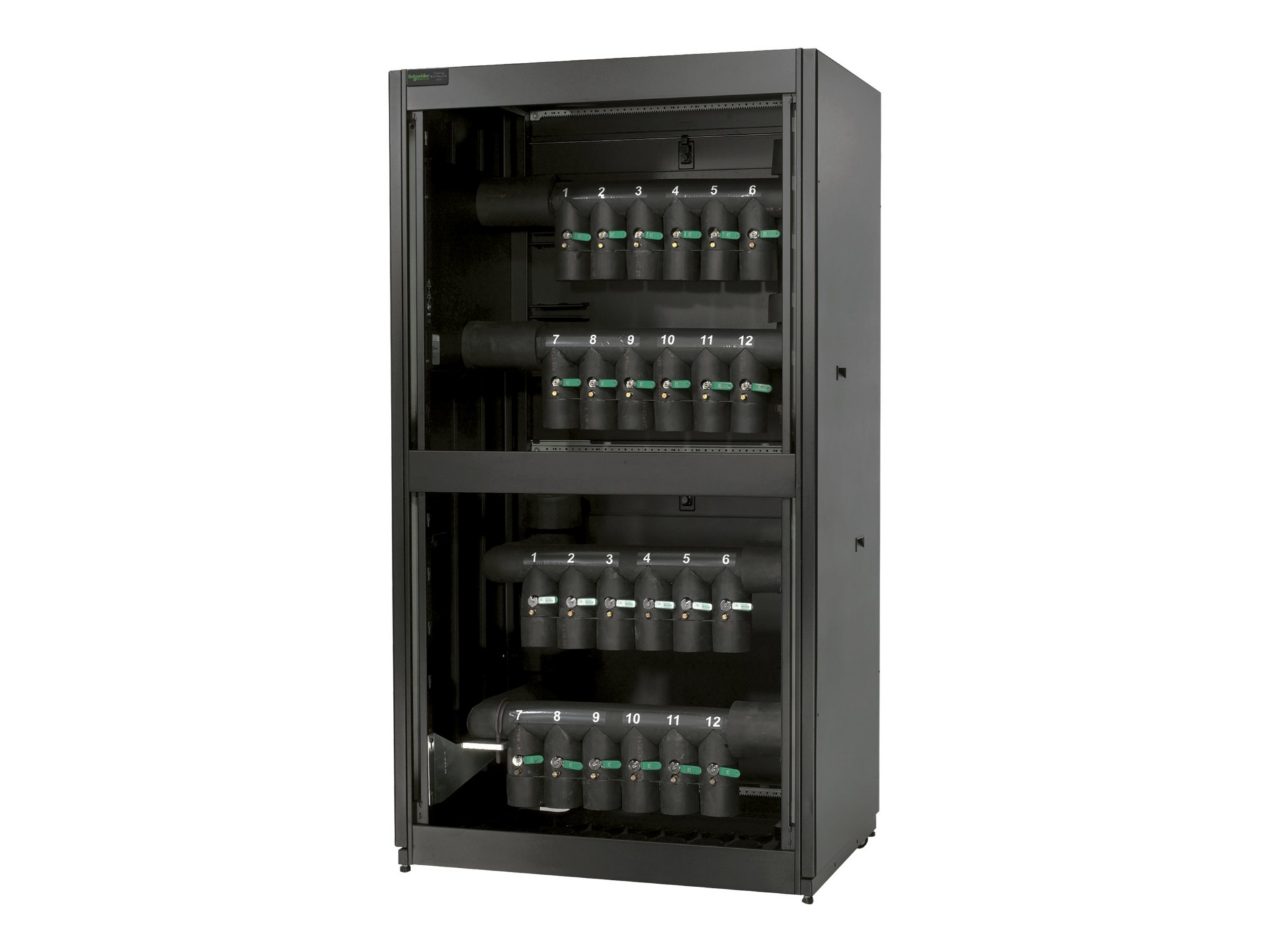 APC InRow Chilled Water Cooling 12 Circuit, Bottom/Top Mains, Bottom Distribution Piping - rack liquid cooling