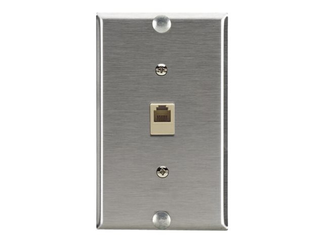 Black Box Steel Phone Wallplate with Mushrooms - mounting plate