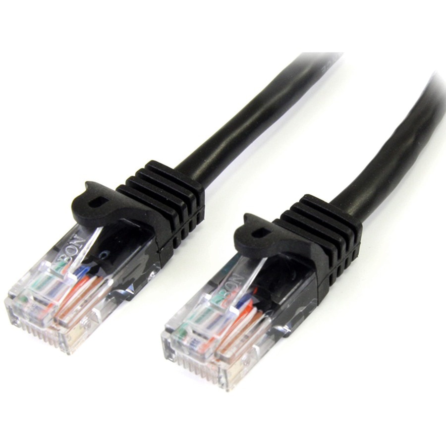 StarTech.com 100ft Black CAT5e Cable - Snagless CAT5e Patch Cord Network Ca