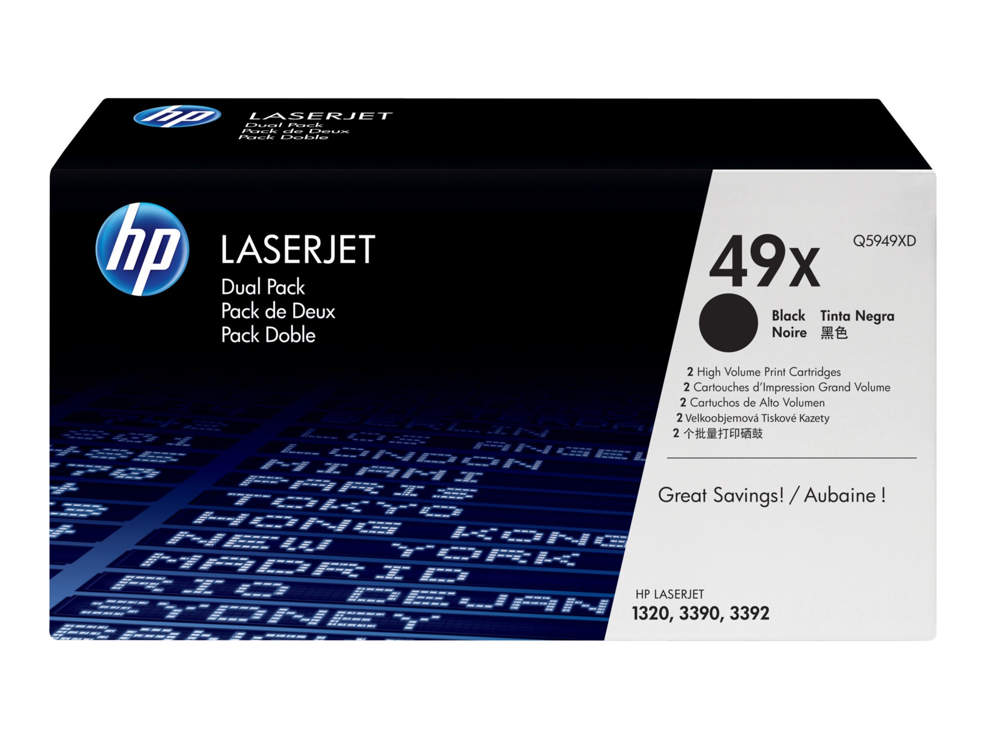 HP 49X (Q5949XD) 2-pack High Yield Black Original LaserJet Toner Cartridges