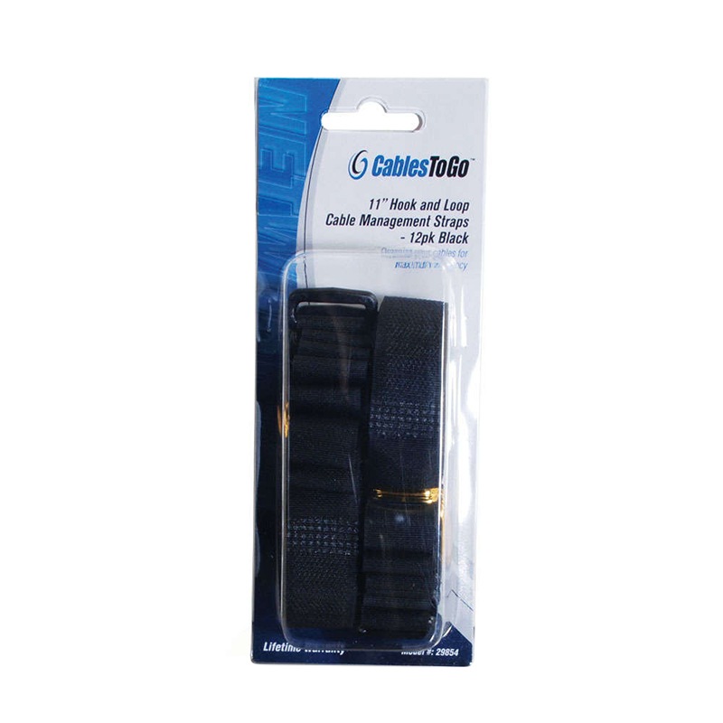 Thumbnail 3 of 3 for C2G 11in Hook-and-Loop Cable Management Wrap Multipack - 12 Pack