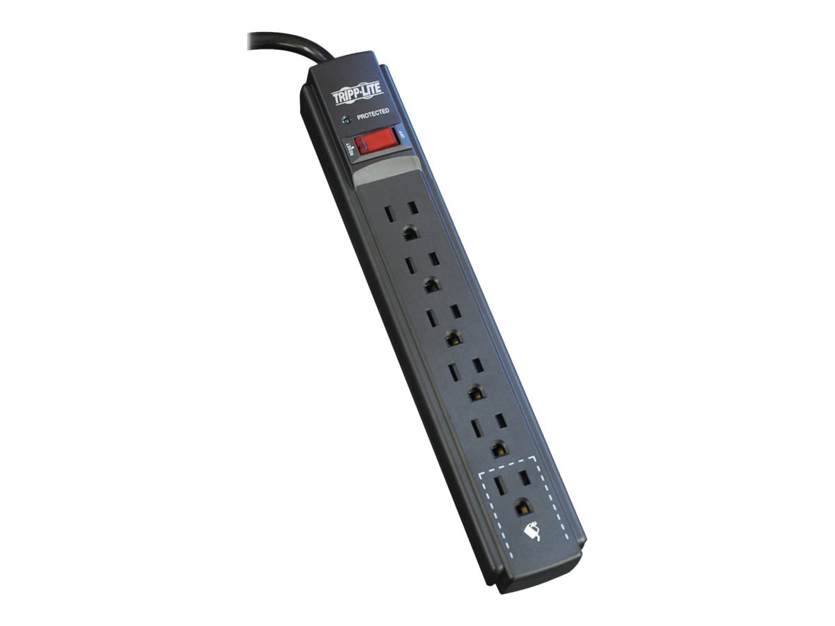 Tripp Lite Surge Protector Power Strip 120V 6 Outlet 6' Cord 790 Joule Black - surge protector