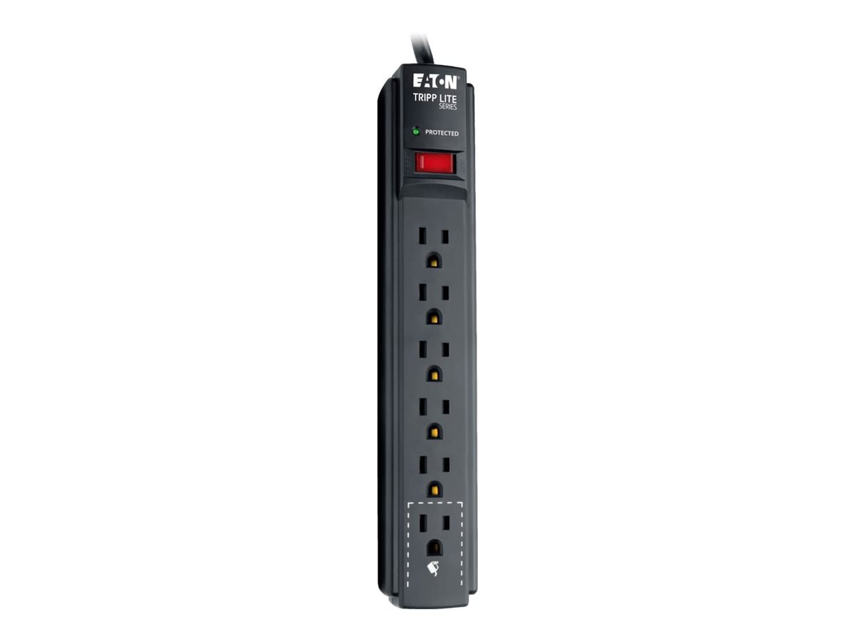 Thumbnail 2 of 9 for Eaton Tripp Lite Series Protect It! 6-Outlet Surge Protector, 6 ft. Cord, 790 Joules, Diagnostic LED, Black Housing