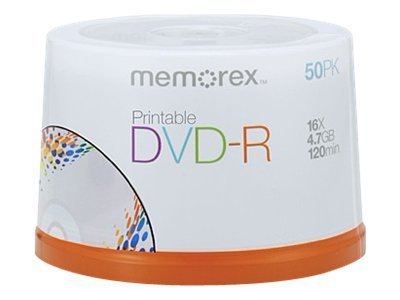 Memorex 50 Pack Spindle DVD-R 4.7GB Printable