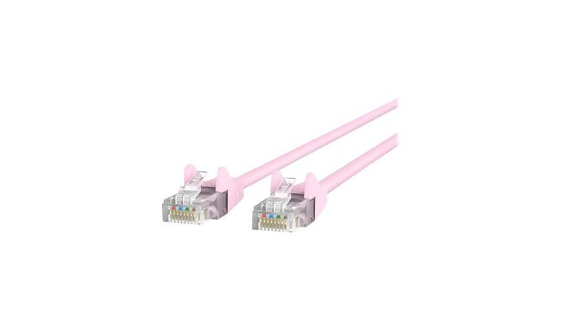 Belkin Cat6 7ft Pink Ethernet Patch Cable, UTP, 24 AWG, Snagless, Molded, RJ45, M/M, 7'
