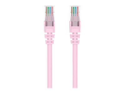 Belkin Cat6 25ft Pink Ethernet Patch Cable, UTP, 24 AWG, Snagless, Molded, RJ45, M/M, 25'