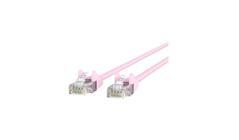 Belkin Cat6 14ft Pink Ethernet Patch Cable, UTP, 24 AWG, Snagless, Molded, RJ45, M/M, 14'