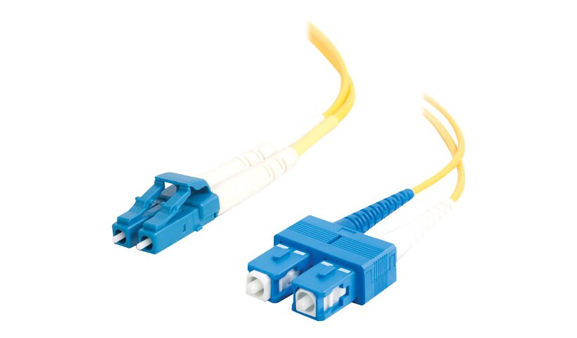 C2G 1m LC-SC 9/125 OS1 Duplex Single-Mode PVC Fiber Optic Cable (USA-Made)