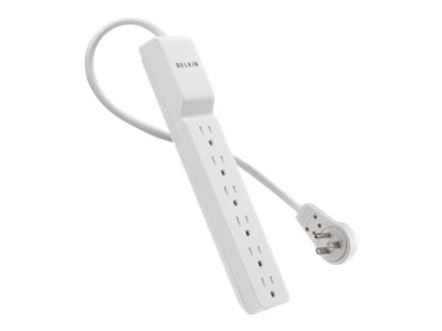 Belkin 6-Outlet Surge Protector - 6ft Cord - Rotating Plug - 1080J - White