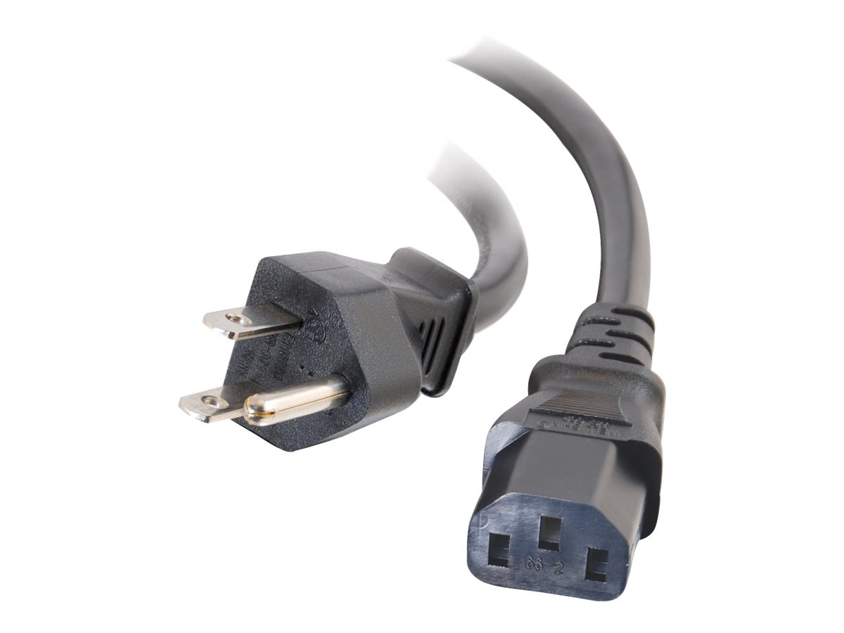 C2G 6ft Universal Power Cord - 16 AWG - NEMA 5-15P to IEC320C13