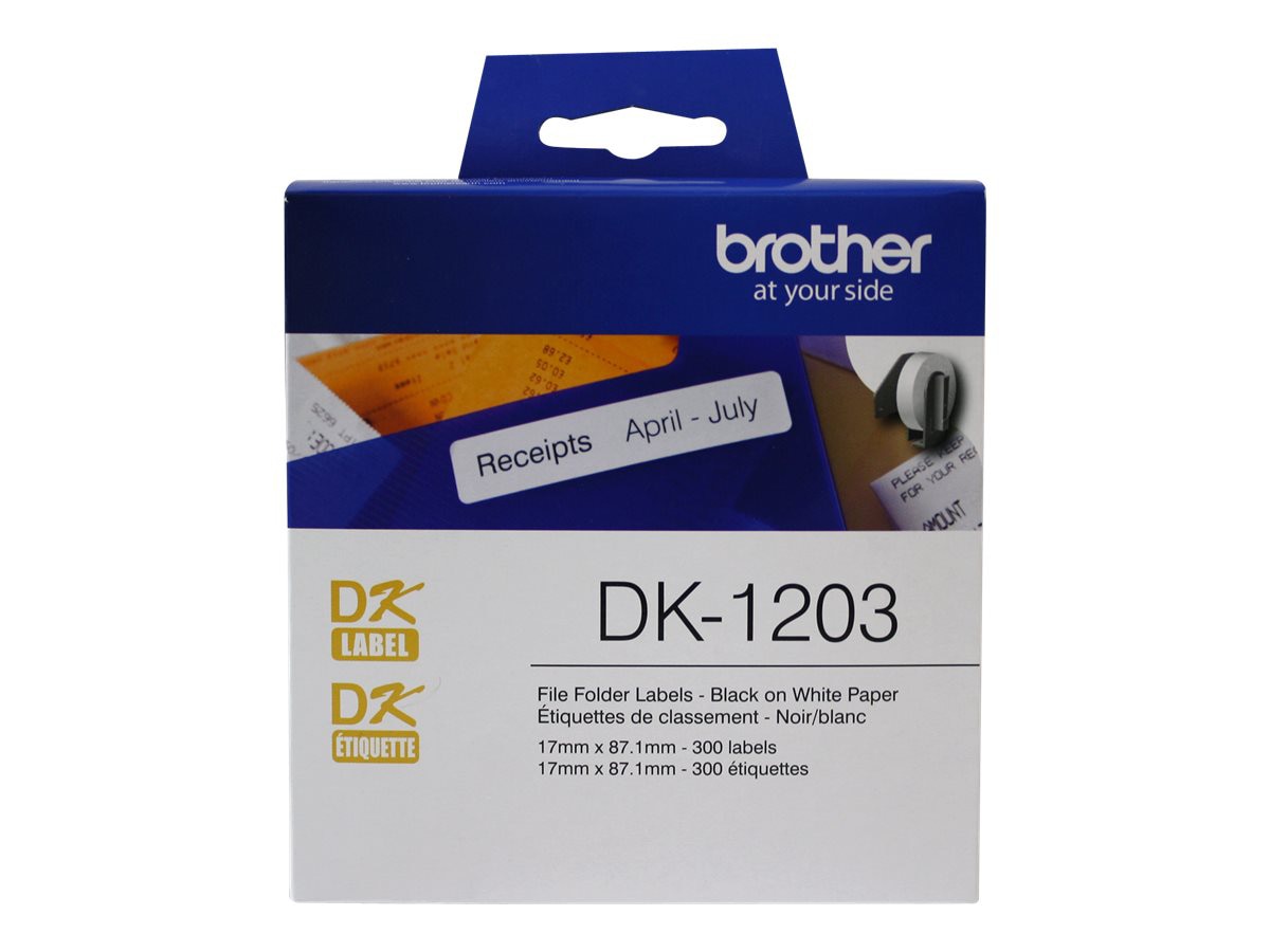 Brother DK-1203 - die cut file folder labels - 300 label(s) - 17 x 87.1 mm
