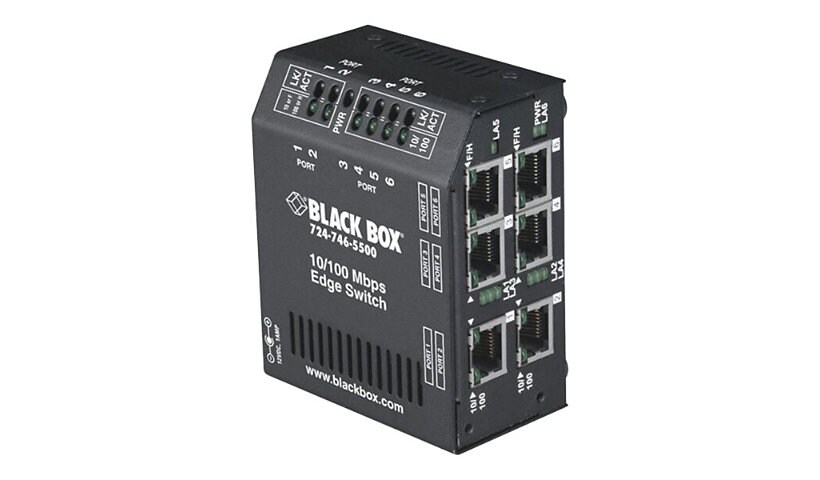 BlackBox Extreme Heavy-Duty Edge 6-port 10/100Mbps Switch 100–240VAC