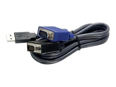 TRENDnet 2-in-1 USB VGA KVM Cable, TK-CU10, VGA/SVGA HDB 15-Pin Male to Male, USB 1.1 Type A, 10 Feet (3.1m), Connect