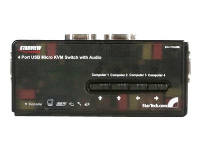 StarTech.com 4 Port USB VGA KVM Switch Kit with Cables/Audio - Desktop KVM
