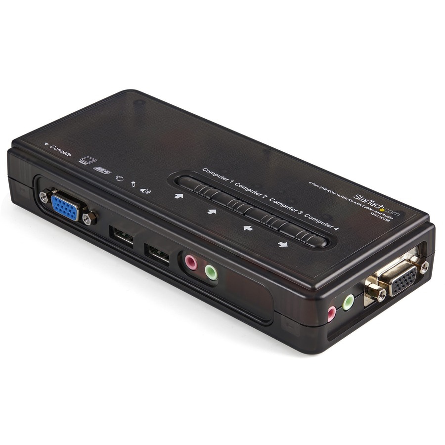 StarTech.com 4 Port USB VGA KVM Switch Kit with Cables/Audio - Desktop KVM