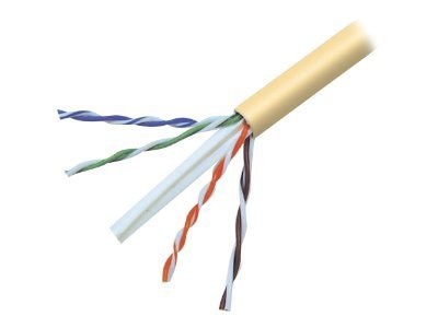 Belkin Cat6 1000ft Yellow Plenum Solid Bulk Cable, 4PR, 23 AWG, 1000'