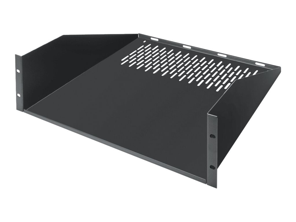 Fixed 3U 19" Rackmount Vented Shelf 17.75"D 2-Point