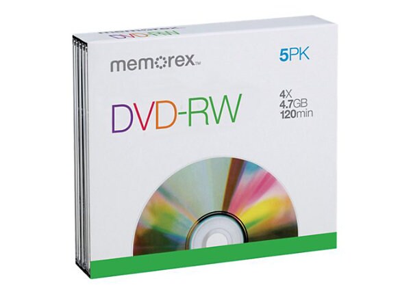 Memorex - DVD-RW x 5 - 4.7 GB - storage media