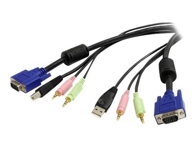 StarTech.com 6 ft 4-in-1 USB VGA KVM Switch Cable - Audio & Microphone