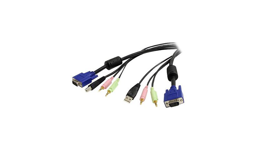StarTech.com 6 ft 4-in-1 USB VGA KVM Switch Cable - Audio & Microphone