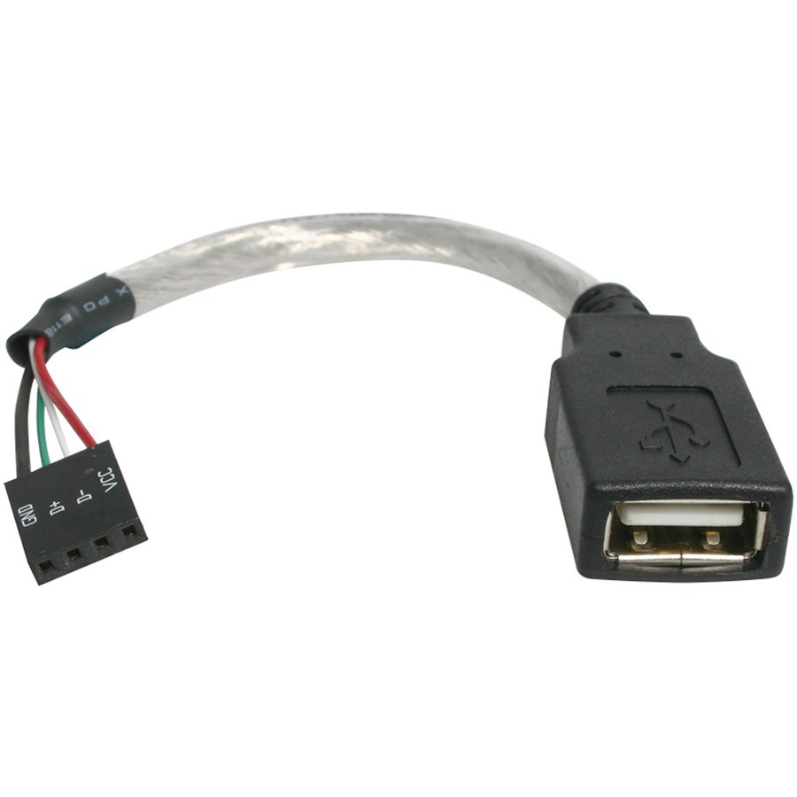 StarTech.com 6in USB 2.0 Cable - USB A to USB 4 Pin Header F/F USB A Female to Motherboard Header Adapter - USB cable