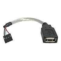StarTech.com 6in USB 2.0 Cable - USB A to USB 4 Pin Header F/F USB A Female to Motherboard Header Adapter - USB cable -