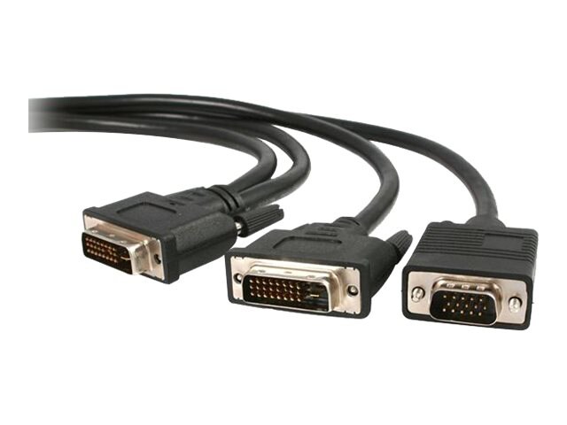 StarTech.com 6 ft DVI-I to DVI-D and HD15 VGA Video Splitter Cable - M/M