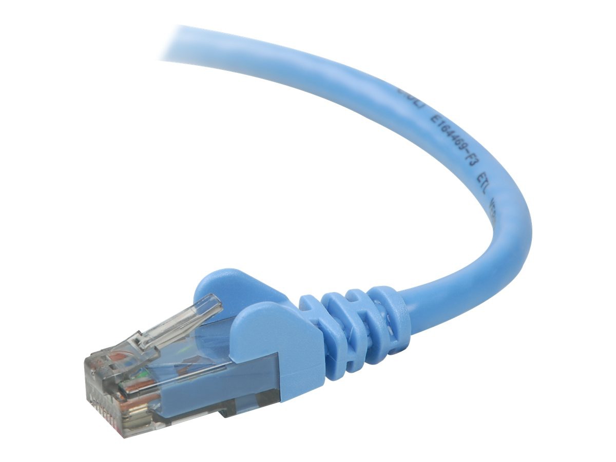 Belkin Cat6 16ft Blue Ethernet Patch Cable, UTP, 24 AWG, Snagless, Molded, RJ45, M/M, 16'