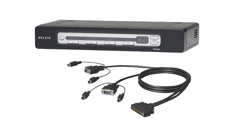 Belkin OmniView PRO3 4-Port PS/2&USB KVM Bundled w/2 6’PS/2 Dual port cable