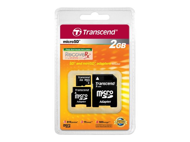 Transcend - flash memory card - 2 GB - microSD