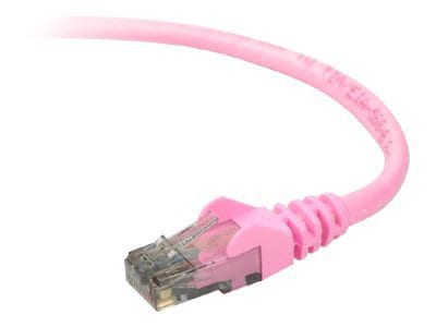 Belkin Cat6 15ft Pink Ethernet Patch Cable, UTP, 24 AWG, Snagless, Molded, RJ45, M/M, 15'