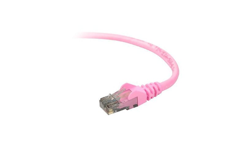 Belkin Cat6 15ft Pink Ethernet Patch Cable, UTP, 24 AWG, Snagless, Molded, RJ45, M/M, 15'