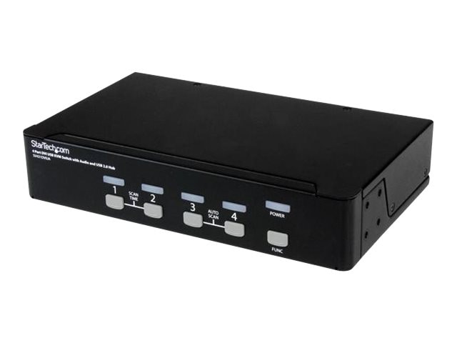 StarTech.com 4 Port USB DVI KVM Switch with Audio and USB 2.0 Hub - 2560x1600
