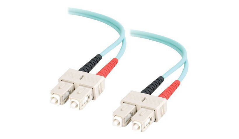 C2G 3m SC-SC 10Gb 50/125 OM3 Duplex Multimode PVC Fiber Optic Cable - Aqua