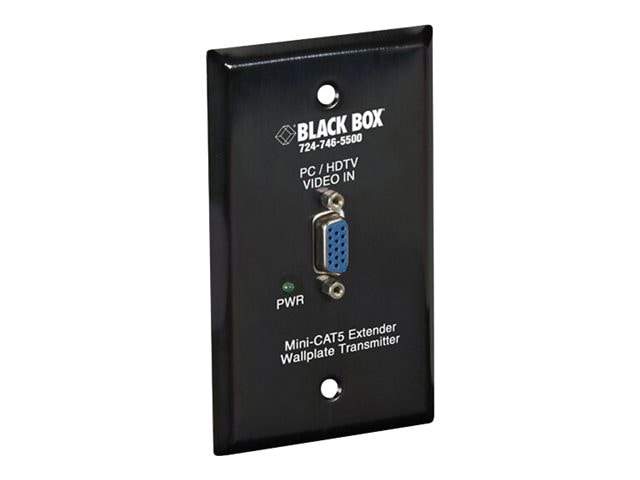Black Box Mini CAT5 VGA Extender Transmitter (Wallplate) - video extender
