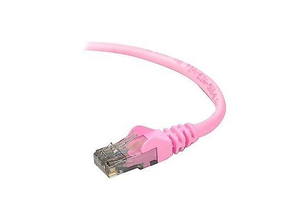 Belkin Cat6 30ft Pink Ethernet Patch Cable, UTP, 24 AWG, Snagless, Molded, RJ45, M/M, 30'