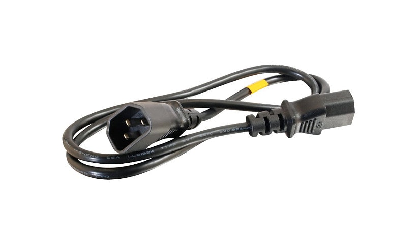C2G 15ft Computer Power Extension Cord - 18 AWG - IEC320C14 to IEC320C13