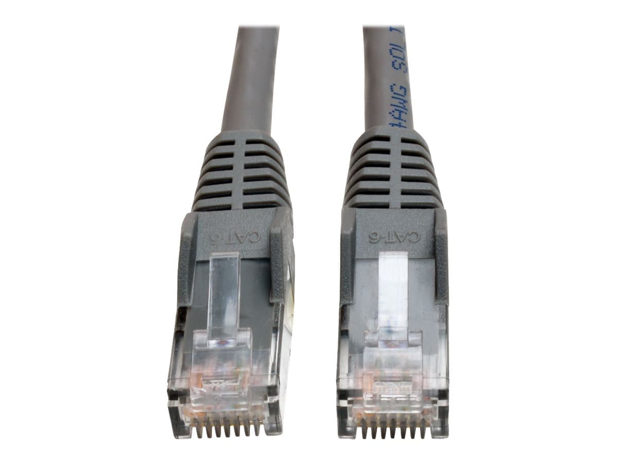 Eaton Tripp Lite Series Cat6 Gigabit Snagless Molded Plenum-Rated (UTP) Ethernet Cable, (RJ45 M/M), PoE, Gray, 100 ft.