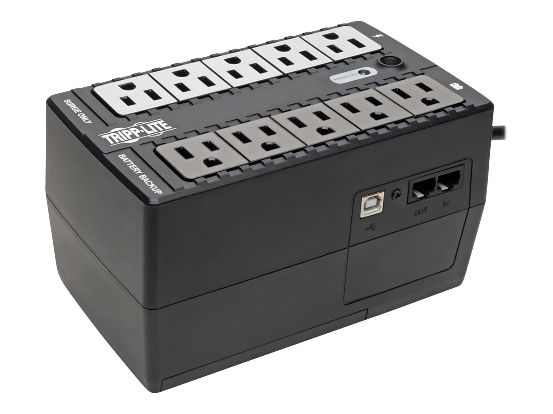 Tripp Lite UPS 600VA 325W Desktop Battery Back Up Compact 120V USB5-15P Standby 10 Outlet PC - UPS - 325 Watt - 600 VA