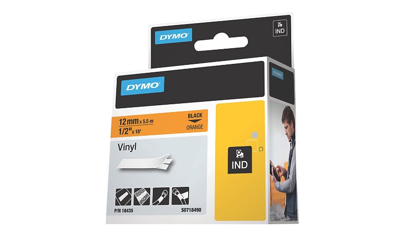 DYMO - vinyl - 1 roll(s) - Roll (0.5 in x 18 ft)