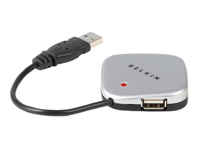 Belkin USB 2.0 4-PORT ULTRA MINI HUB- SILVER