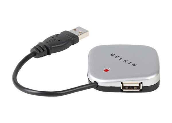 Belkin USB 2.0 4-PORT ULTRA MINI HUB- SILVER
