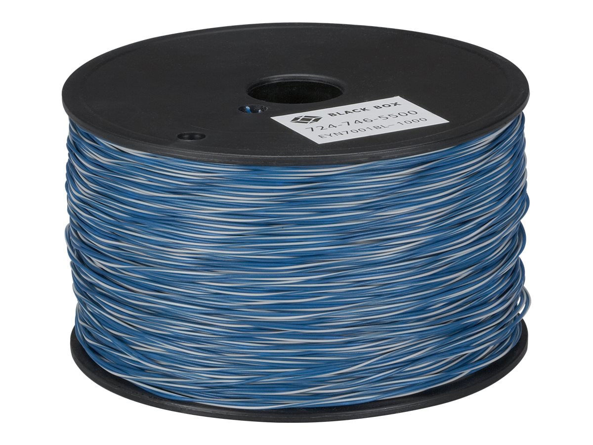 Black Box Cross-Connect Wire, 1 Pair, White/Blue w Blue - 1000ft