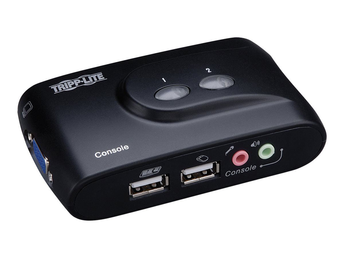 Tripp Lite 2-Port Desktop Compact USB KVM Switch with Audio & Cable Kit - KVM switch - 2 ports