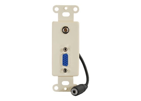 C2G VGA and 3.5mm Audio Pass Through Decorative Wall Plate - Ivory - mounting plate